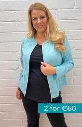 Magna Leather Look Jacket in Aqua Blue