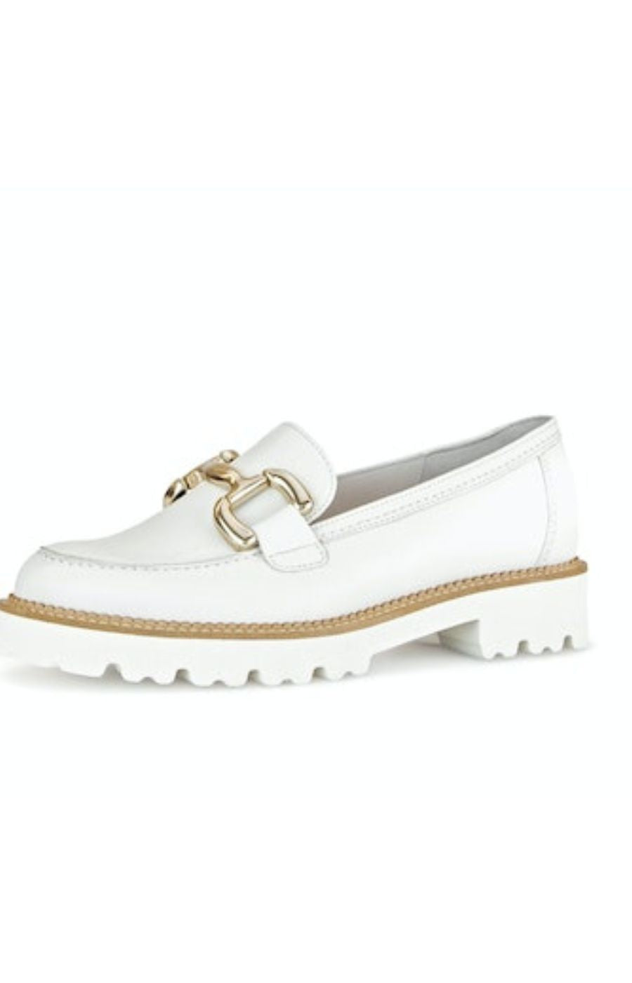 Gabor White Buckle Loafer