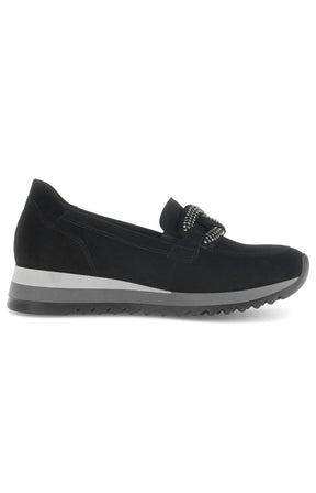 Gabor Suede Loafer in Black