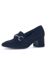 Gabor Court Chain Heel in Navy