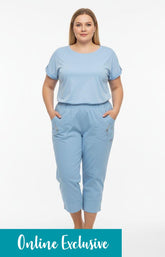 Lucie Crop Trousers in Sky Blue