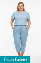 Lucie Crop Trousers in Sky Blue