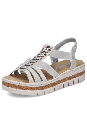 Rieker Braided Silver Sandal
