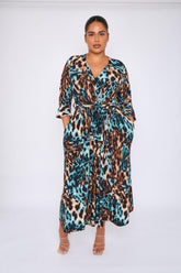 Dani Faux Wrap Dress in Leo