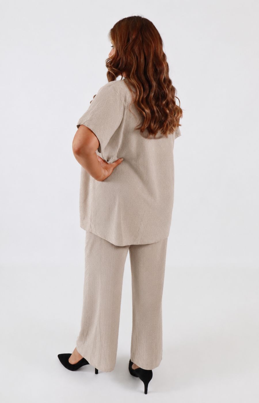 Ali Rhinestone Co-ord in Tan