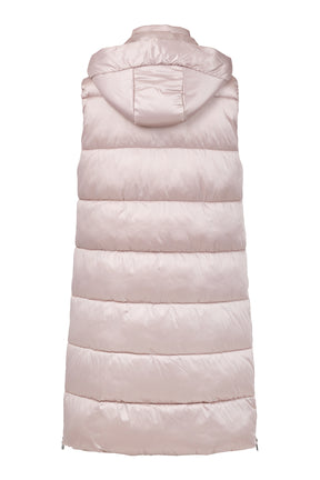 Frandsen Padded Longline Gilet in Dusty Pink