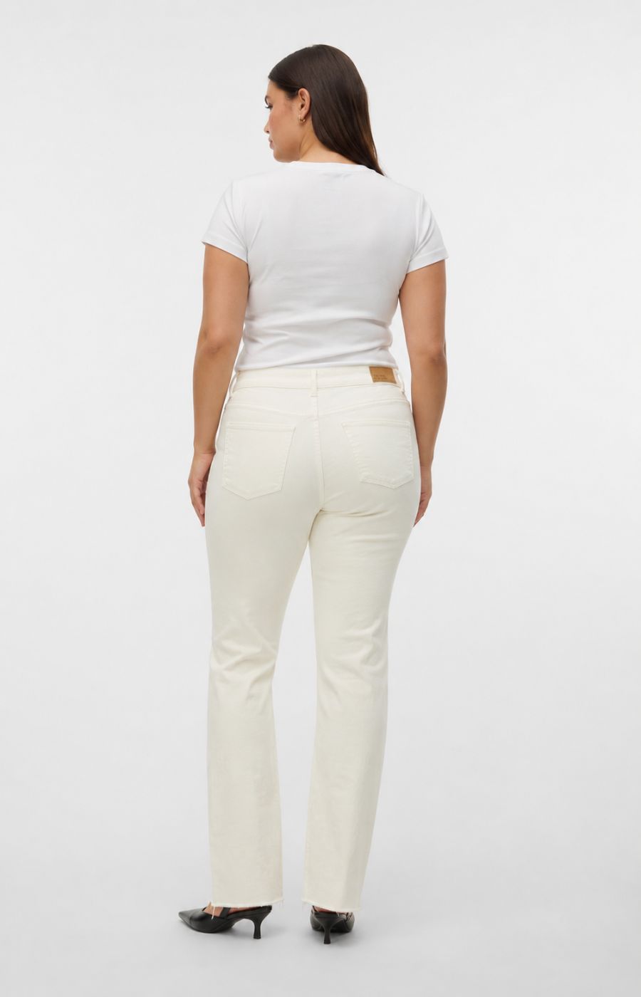 Vero Moda Curve Sheila Kick Flare Jean in White