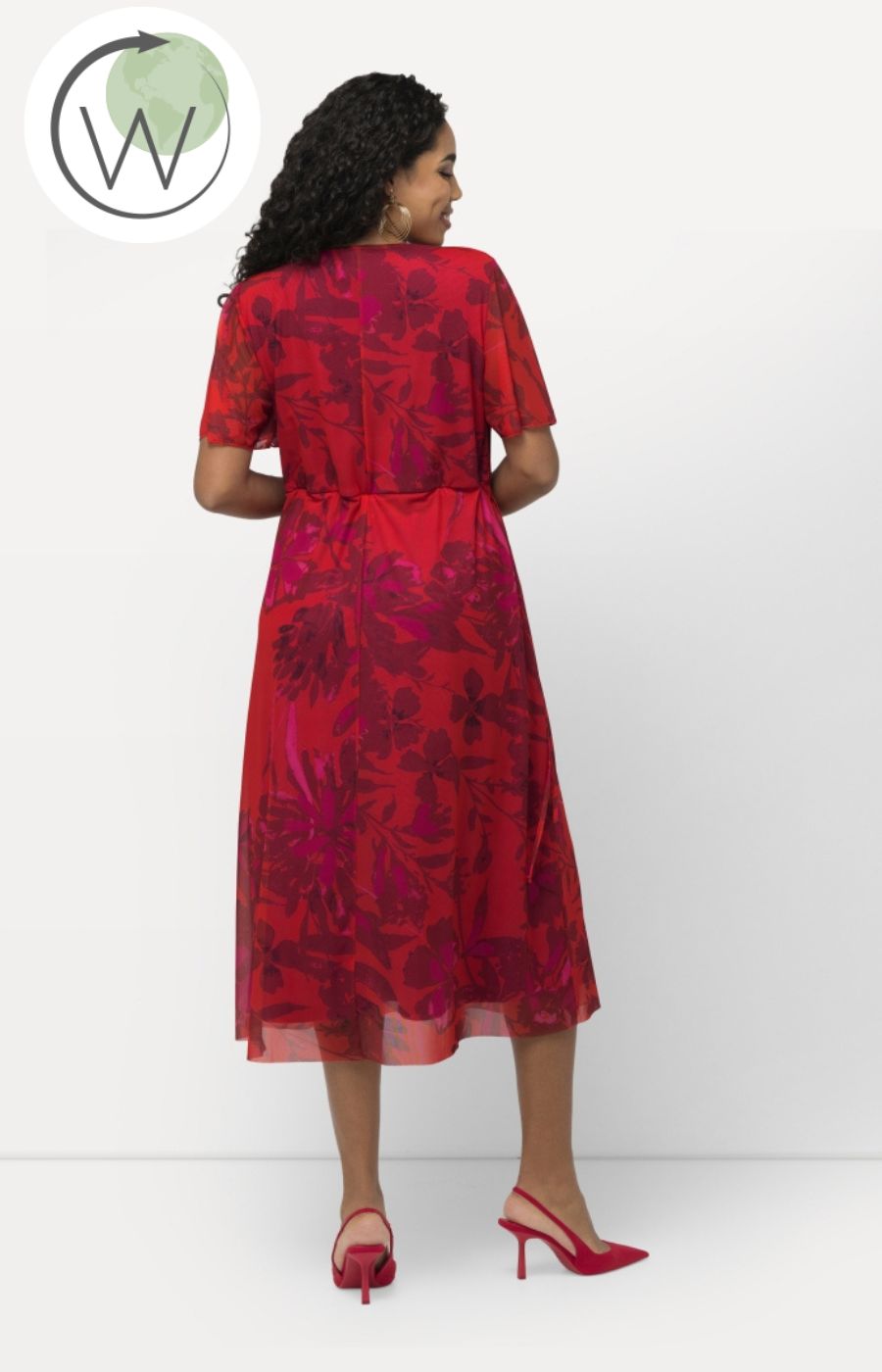 Ulla Popken Floral Red Dress