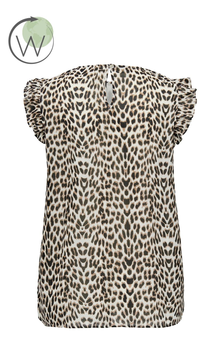 Only Carmakoma Frill Top In Leopard Print