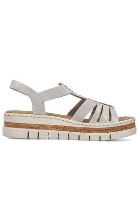 Rieker Braided Silver Sandal