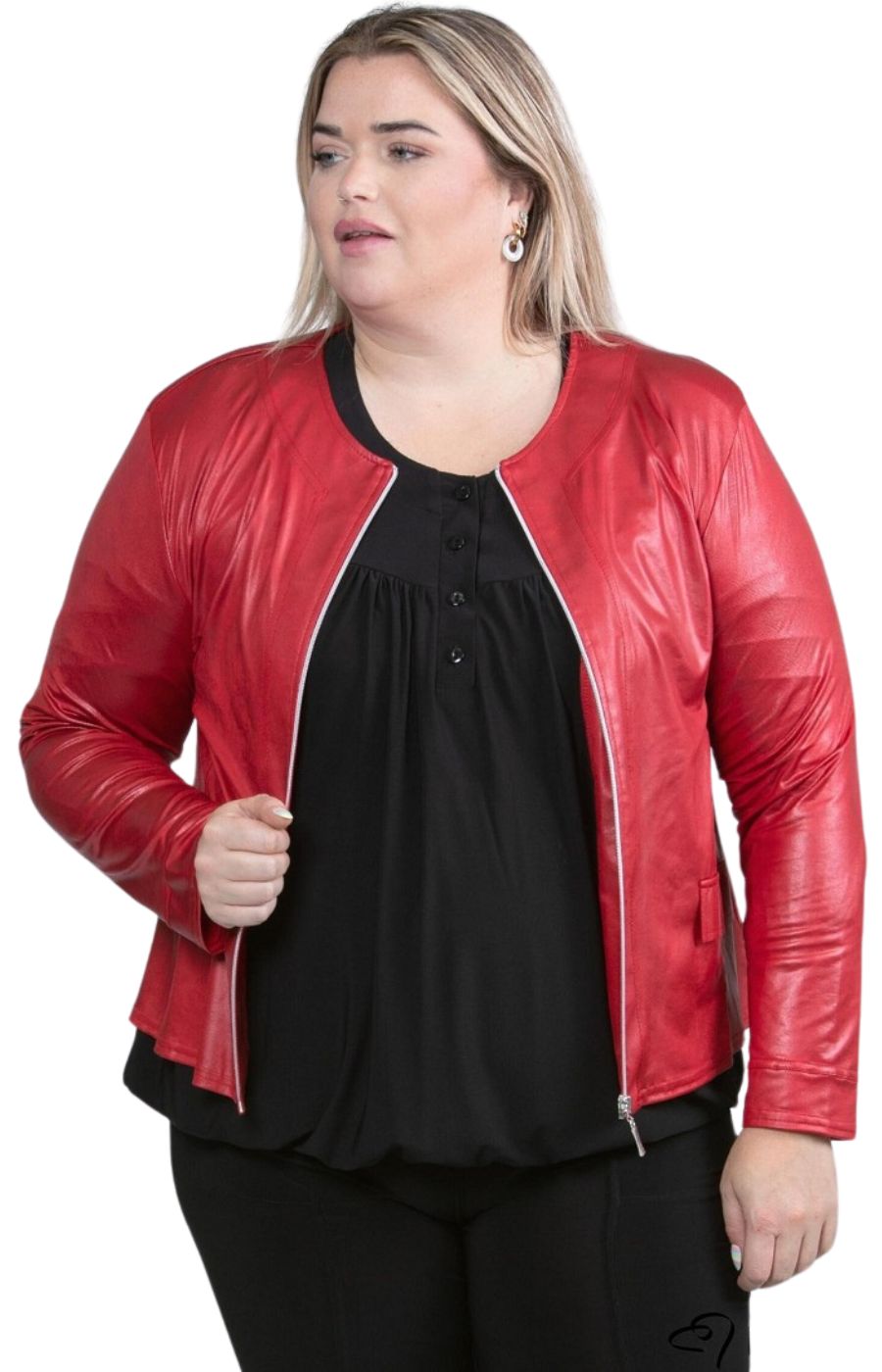 Magna Jacket Red, Plus Size Clothing