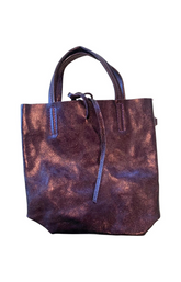 Leather Sparkle Handbag in Purple