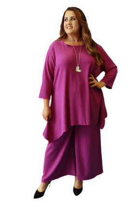 Lily Crepe Co-Ord in Magenta