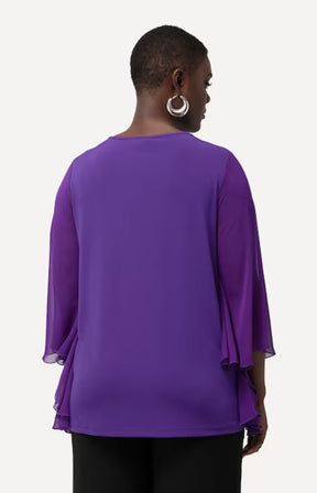 Ulla Popken Purple Keyhole Top