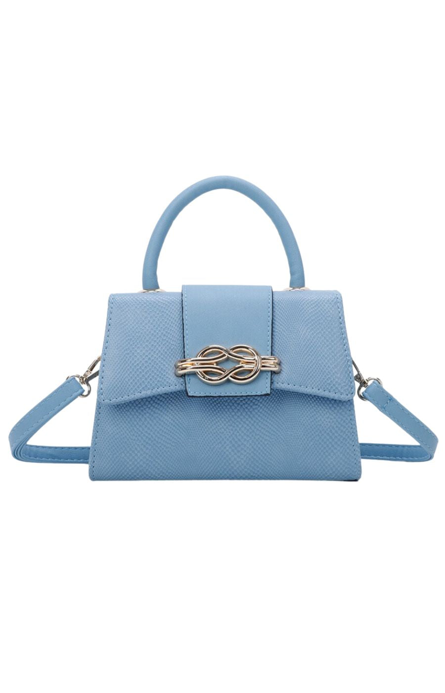 Camilla Blue & Gold Clasp Handbag