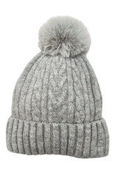 PomPom Hat in Grey