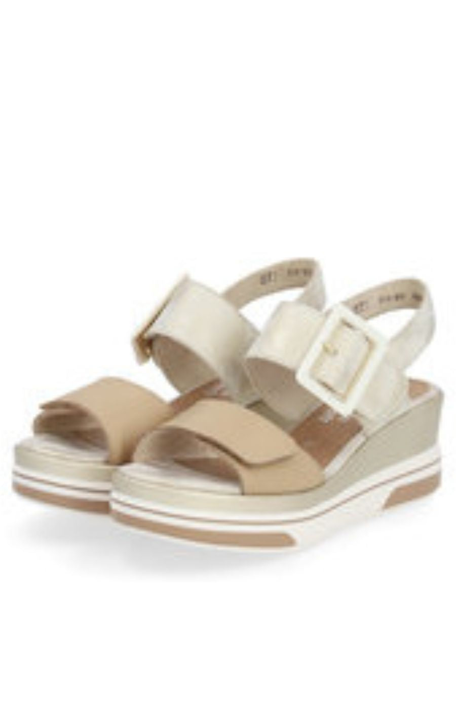 Remonte Wedge Buckle Sandal in Gold