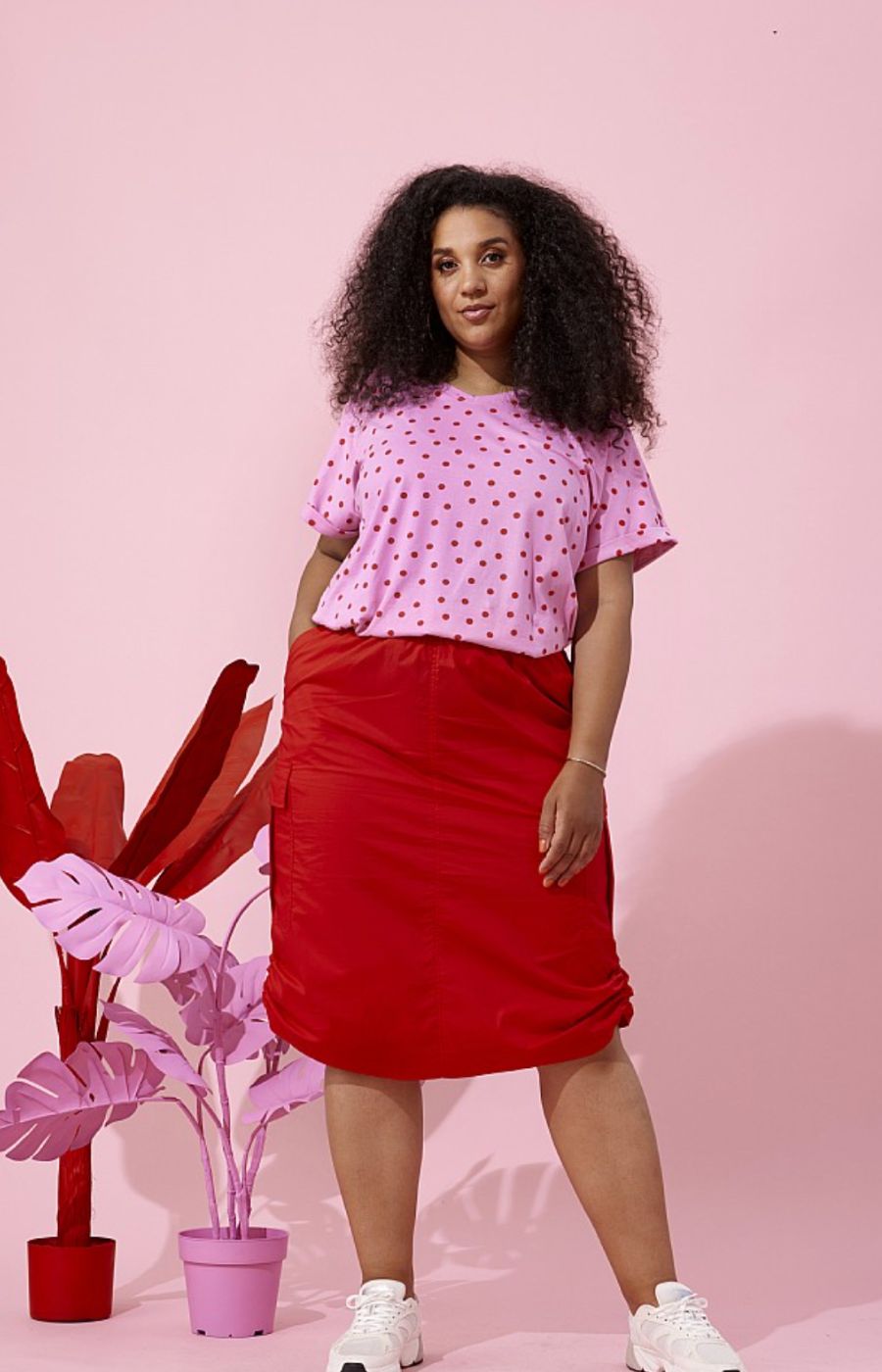 Zhenzi Red Cargo Skirt