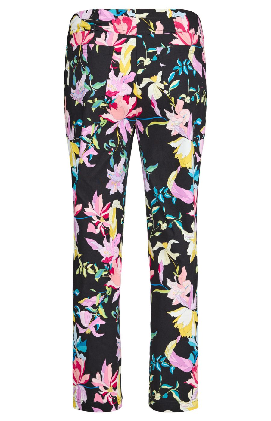 Floral-patterned pants on a white background