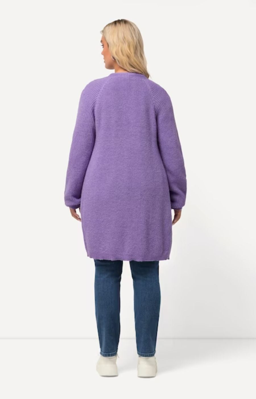 Ulla Popken Ribbed Purple Cardigan
