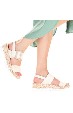 Rieker Platform Cream Sandal