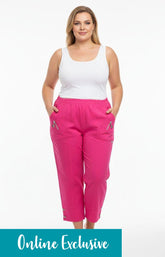 Lucie Crop Trousers in Fuchsia