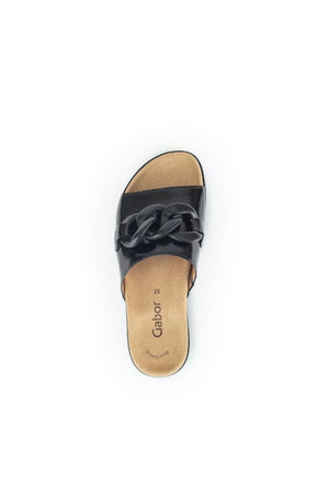 Gabor Chain Sandal in Black