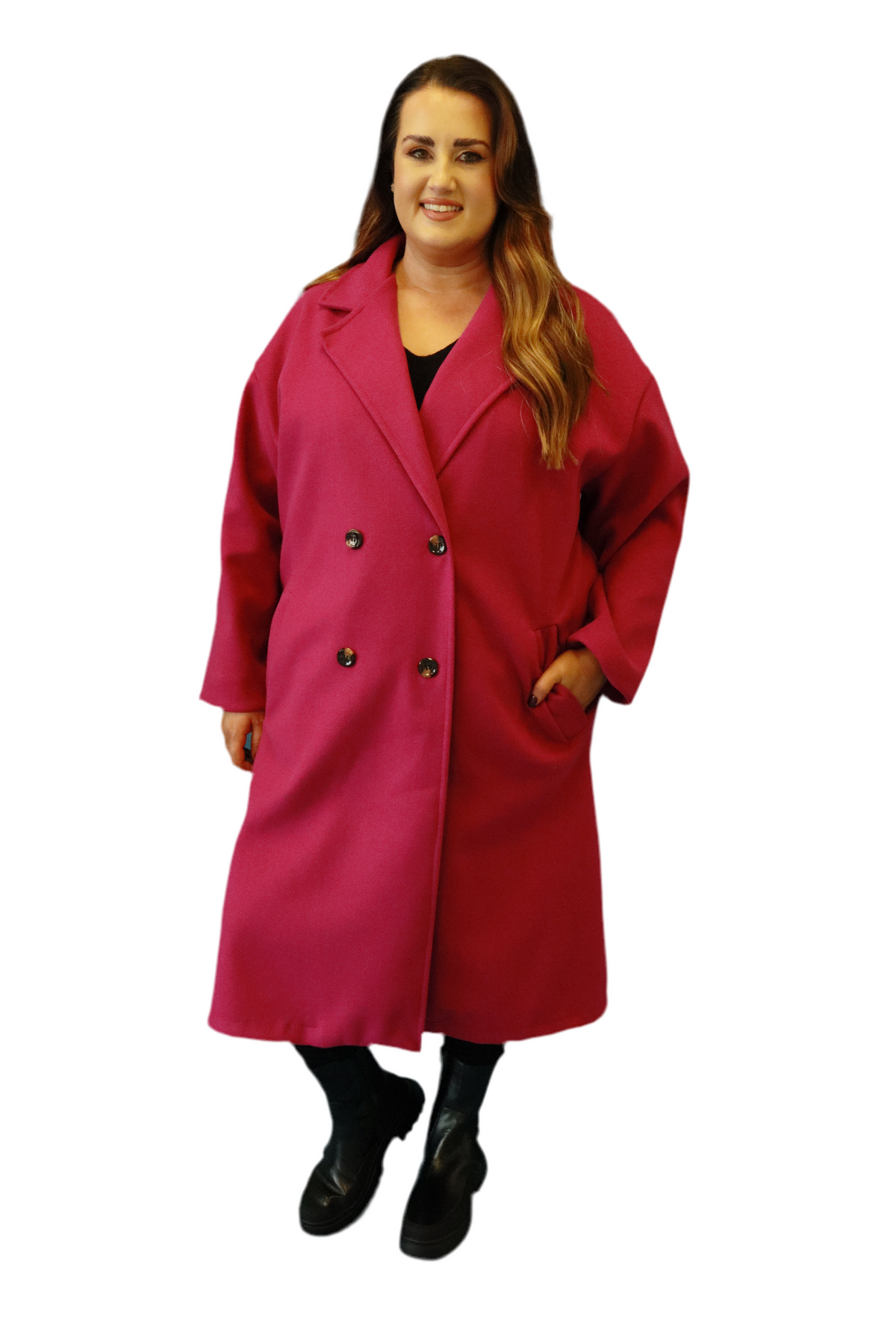 Sabrina Longline Jacket in Magenta
