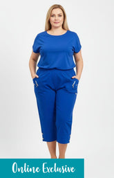 Lucie Crop Trousers in Royal Blue