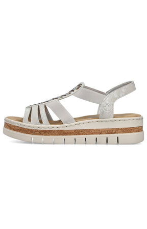 Rieker Braided Silver Sandal