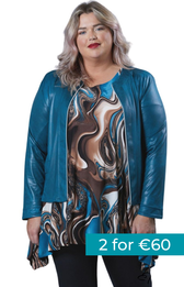 Magna Leather Look Jacket in Teal
