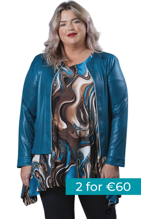 Magna Leather Look Jacket in Teal