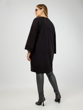 Mat Sequined Longline Sweater Dress