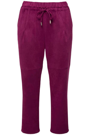 Ulla Popken Faux Suede Trousers in Purple