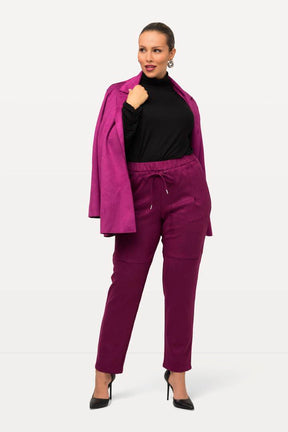 Ulla Popken Faux Suede Trousers in Purple