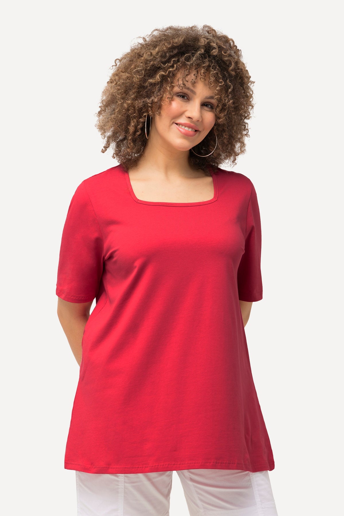 Ulla Popken Square T-Shirt in Red