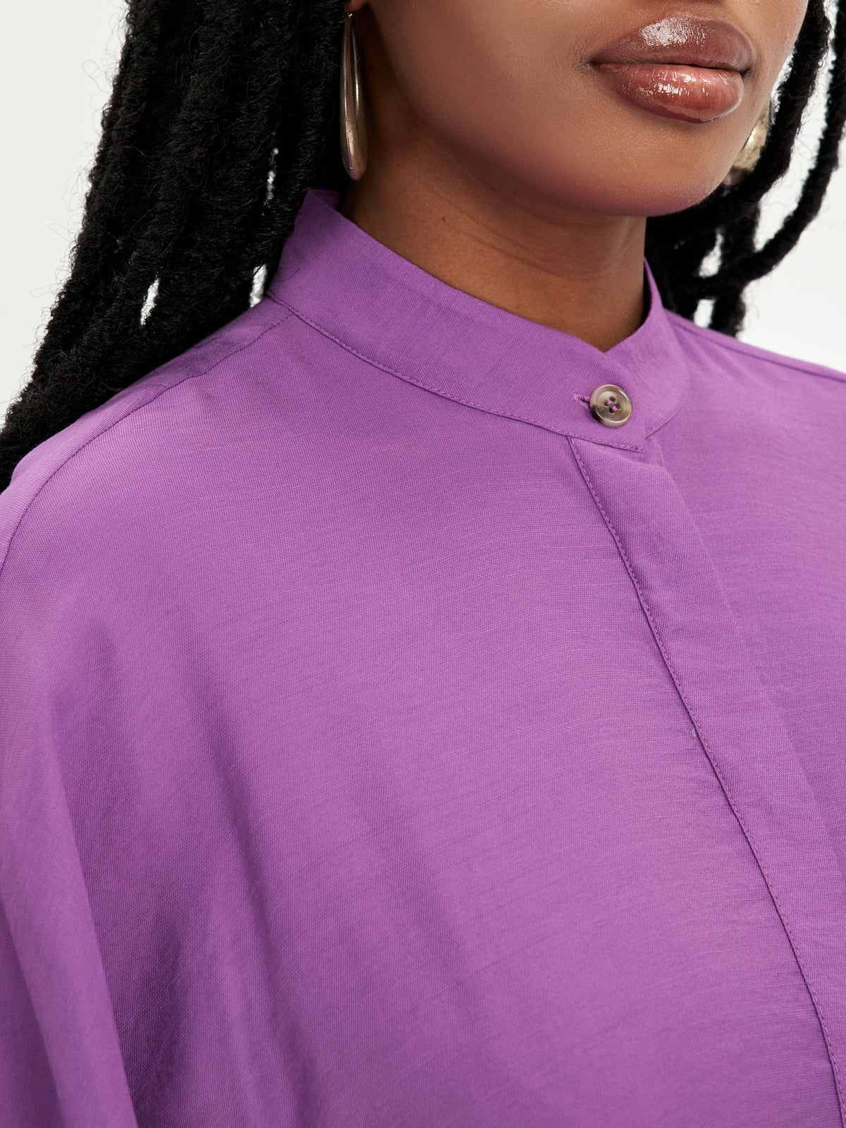 Mat Button Down Shirt in Purple