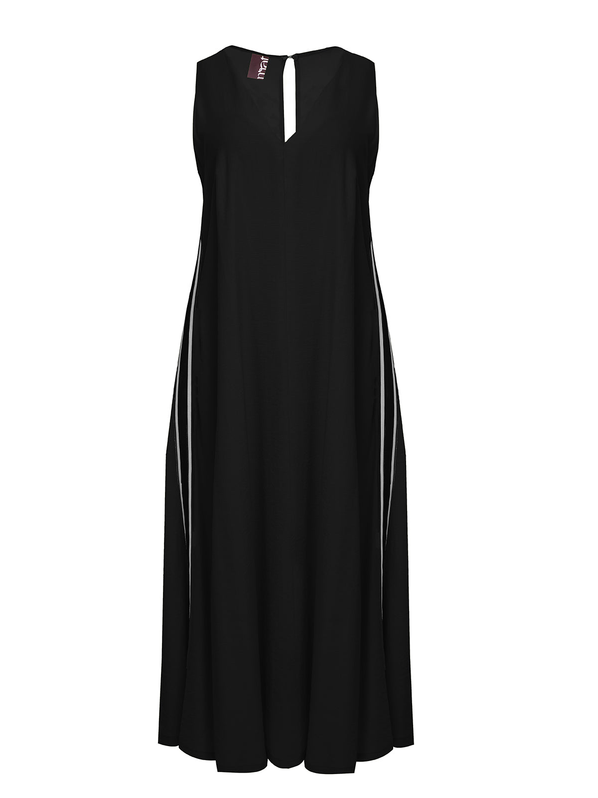Mat Side Stripe Dress in Black