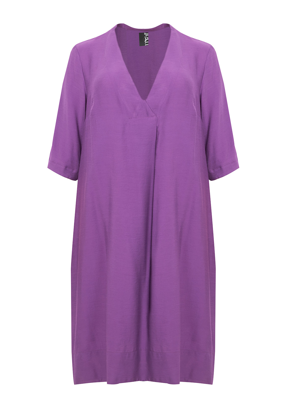 Mat Pleated Dress in Purple