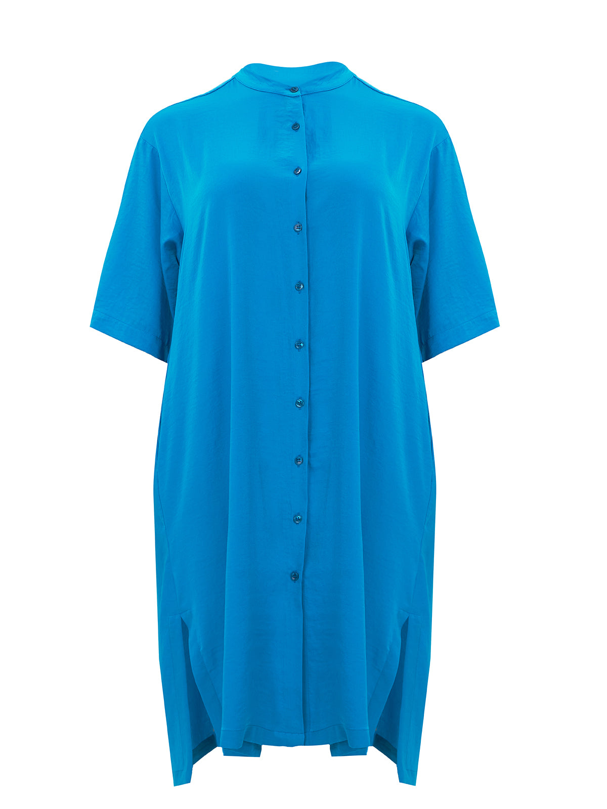 Mat Shirt Dress in Blue