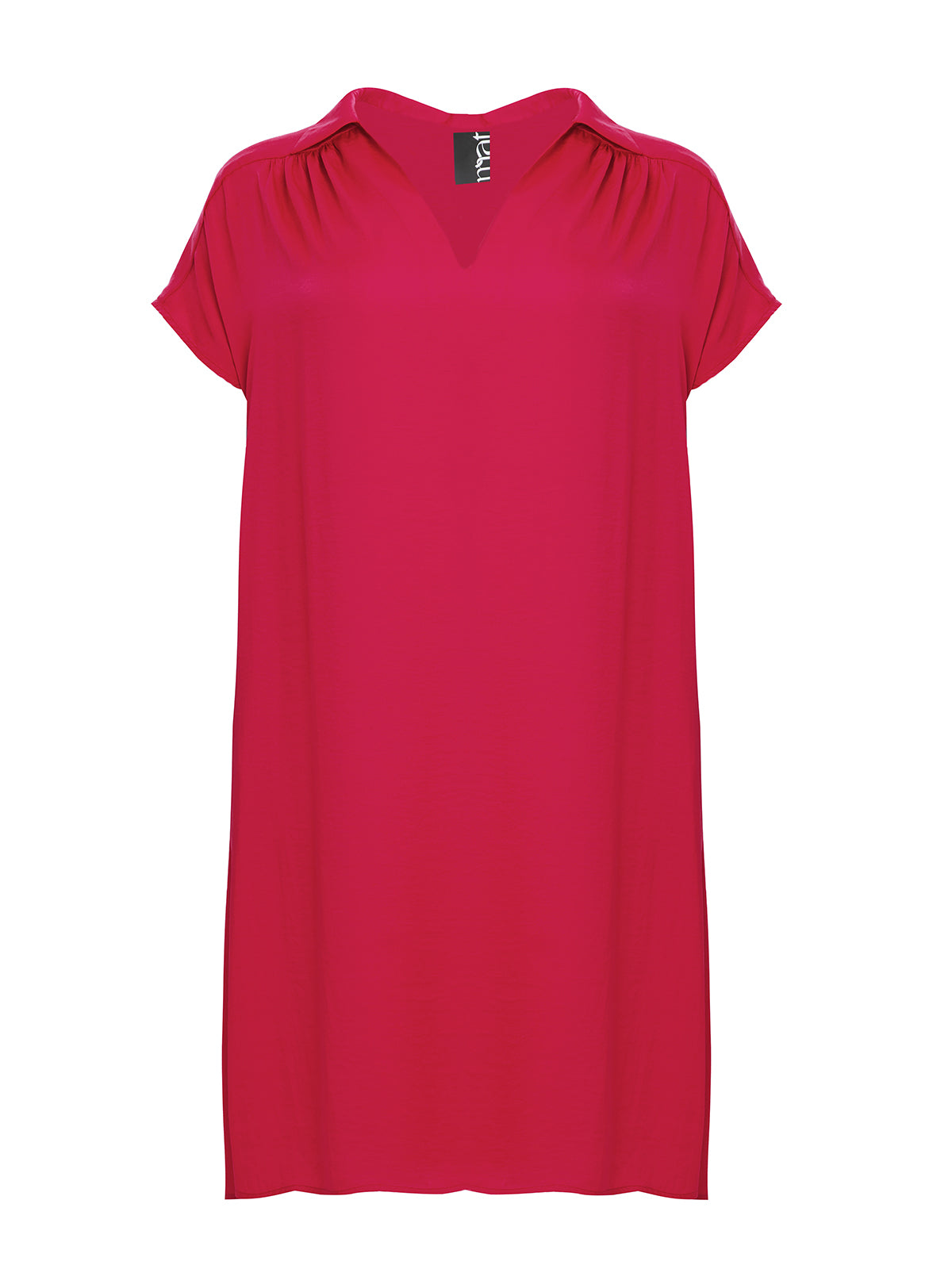 Mat Collared Dress in Ruby