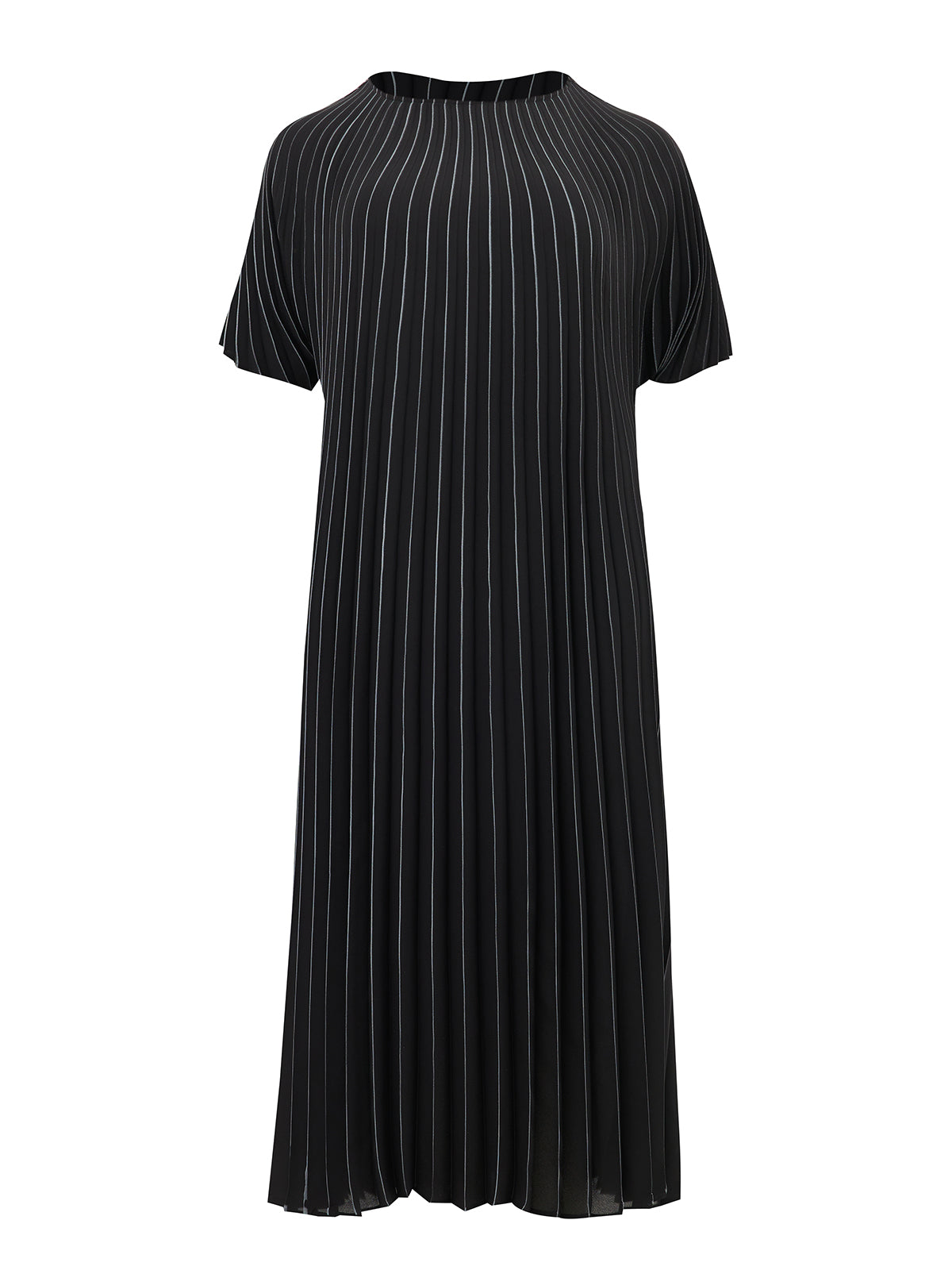 Mat Pin Stripe Black Dress