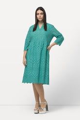 Ulla Popken Eyelet Lace Dress in Green