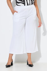 Ulla Popken Textured Culottes in White