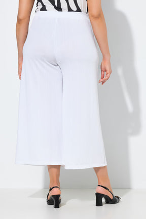 Ulla Popken Textured Culottes in White