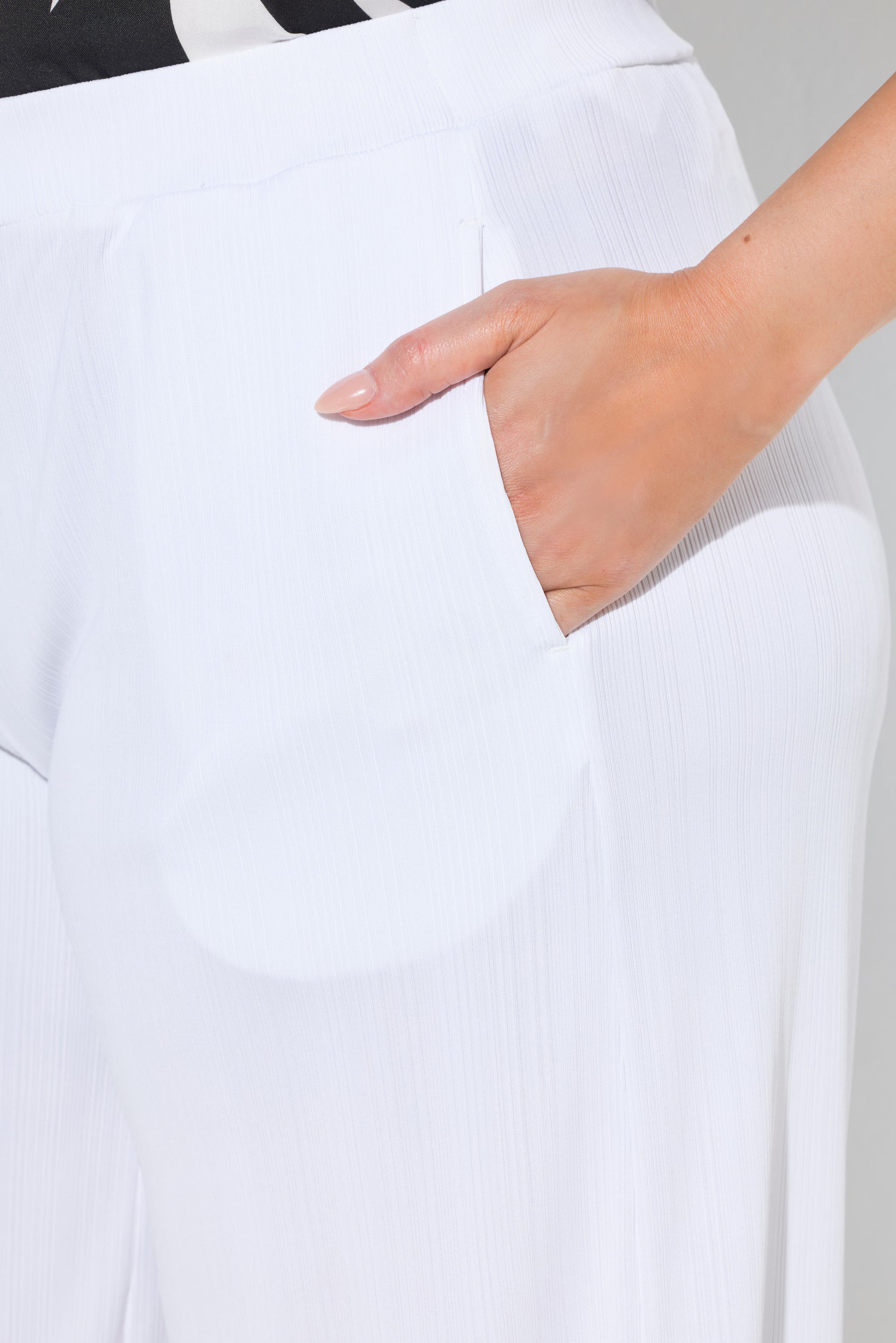 Ulla Popken Textured Culottes in White