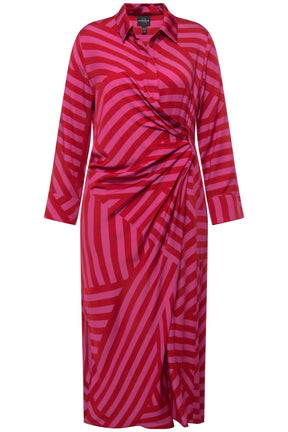 Ulla Popken Striped Dress in Berry