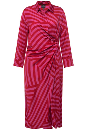 Ulla Popken Striped Dress in Berry