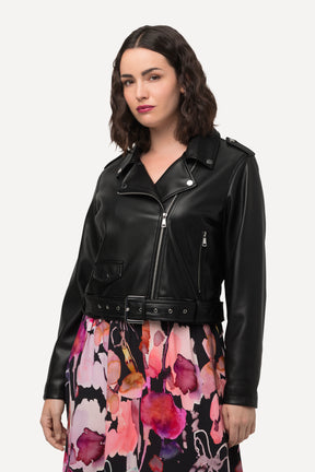 Ulla Popken Faux Leather Biker Jacket