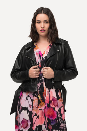 Ulla Popken Faux Leather Biker Jacket